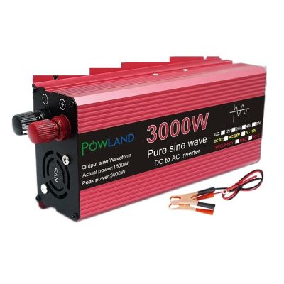 PDOLIGBDN Pure Sine Wave Inverter 3000W 2200W 1600W 1000W DC 12v/24v to AC 110V/220V Voltage Transformer Power Converter Solar Inverter (Color : 1000W, Size : 12V-220)