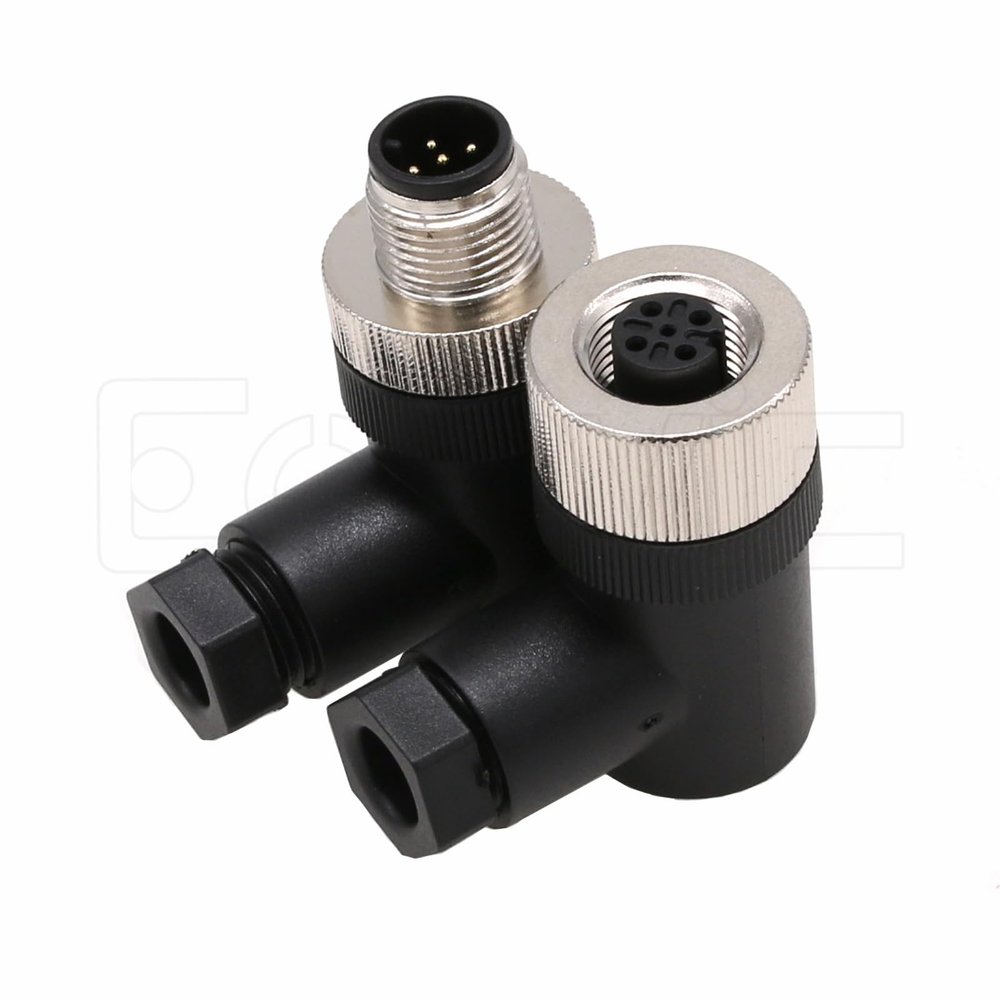 Eonvic Right Angle M12 5 Pin Male & Female A Code Circular Aviation Plug Industrial Sensor Connector Waterproof 12mm Connector Plug Cable Adapter for NMEA 2000 Field Installable Garmin Networks