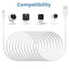 Smays 4-Pack 25 ft Extension Cable for WYZE Cam v4, WYZE Cam v3 and v3 Pro Camera, Long Flat Micro USB Cord, White view 2