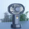 burqu Silent high wind power rechargeable desktop USB mini handheld fan, dark blue (digital) view 1