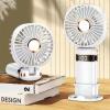 burqu Silent high wind power rechargeable desktop USB mini handheld fan, dark blue (digital) view 3