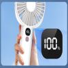 burqu Silent high wind power rechargeable desktop USB mini handheld fan, dark blue (digital) view 4
