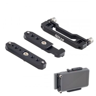 DirectNine Basics Nitze Ninja V NATO Rails Mounting Plates Kit with HDMI Cable Clamp, Compatible with Atomos Ninja V 5 Monitor, blak