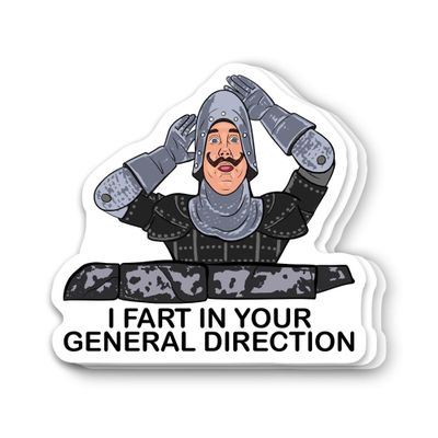 Thanhthanh Style (3Pcs) French Soldier Monty Python I Fart in Your General Direction Vinyl Sticker 3 Inch for Water Bottle, Tumbler, Laptop, Hat, Phone Case