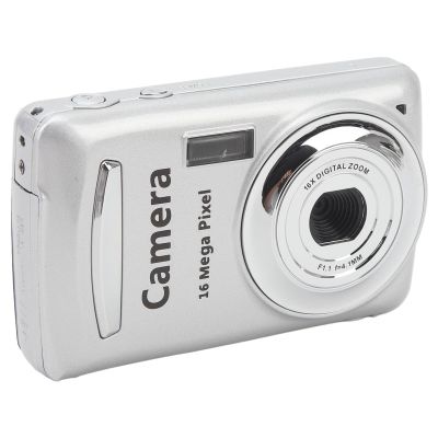 16MP Digital Camera, 2.4 inch Display Screen, 16X Zoom, 1080P Video Recording, Multi Axis Stabilization Portable Digital Camera, Vlogging Camera (Silver Gray)