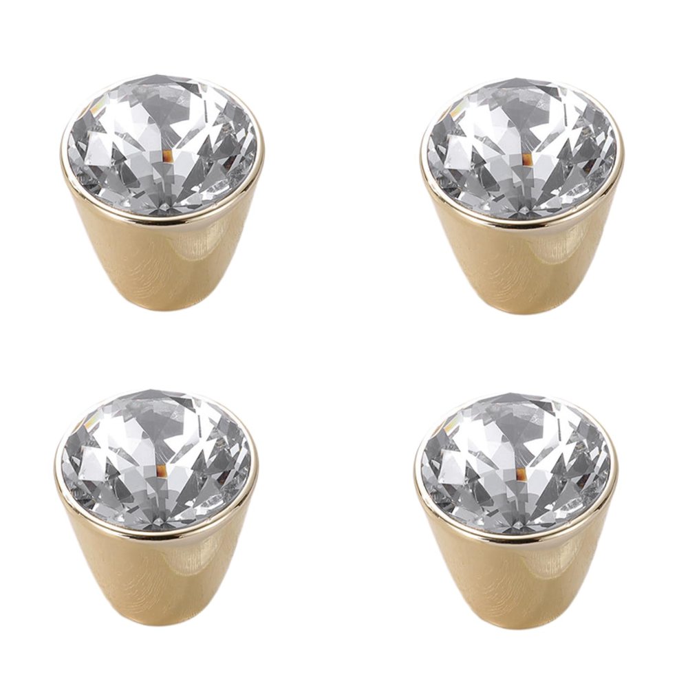 CETEOR Drawer Handles and knobs, 4 Pack Gold Diamond Handle Cabinet Door Crystal Handle Cabinet Wardrobe Door Crystal Handle, Oval Knob