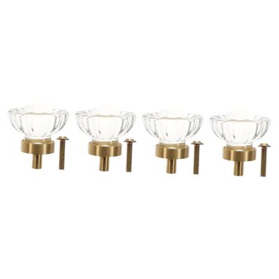 Drawer Handles and knobs, 5pcs Crystal Cabinet Dresser for Closet Hanging s for Closet Knobs Crystal Cabinet Hardware Crystal Flower Door Knobs (Color : Transparentx4pcs, Size : 3.5X3.5CMx5pcs)