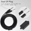 Aviation Headset Replacement Cable, Replacement Aviation Headset Cable for Pilot Dual GA Plug Aviation Headphone DIY Cable 6.6ft view 2