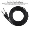 Aviation Headset Replacement Cable, Replacement Aviation Headset Cable for Pilot Dual GA Plug Aviation Headphone DIY Cable 6.6ft view 3