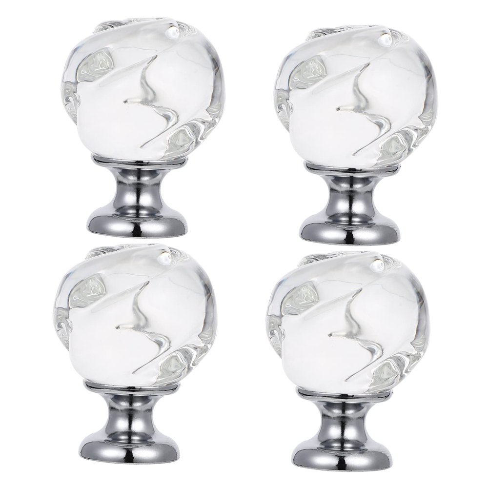 CETEOR Drawer Handles and knobs, 4pcs Cabinet Office Hanging s for Closet Office s Mushroom Knob Furniture Door Supplies Crystal Glass Doorknob Door