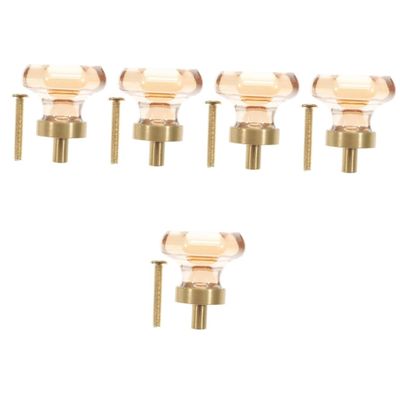 CETEOR Drawer Handles and knobs, Knobs Modern Cabinet Modern Door Knob Dresser Glass Knob Crystal Household Knobsknobs Pull Wild Decorate (Color : As Shownx2pcs, Size : 4X3.5CM)