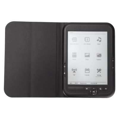 Xiuganpo 6in E Reader, Ink Screen HD 800x600 eReader, Multi Function Navigation Keys, 8GB/16GB Memory eBooks with Protective Cover, Supports Various File Formats, Support FM Music