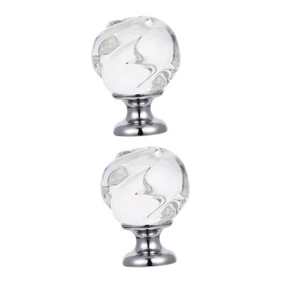 CETEOR Drawer Handles and knobs, 2pcs Dresser for Closet Crystal Door Knob Glass Dresser Knob Round Vanity Tray Rose Decor Interior Door Knobs Exquisite Door Crystal Doorknob Pull