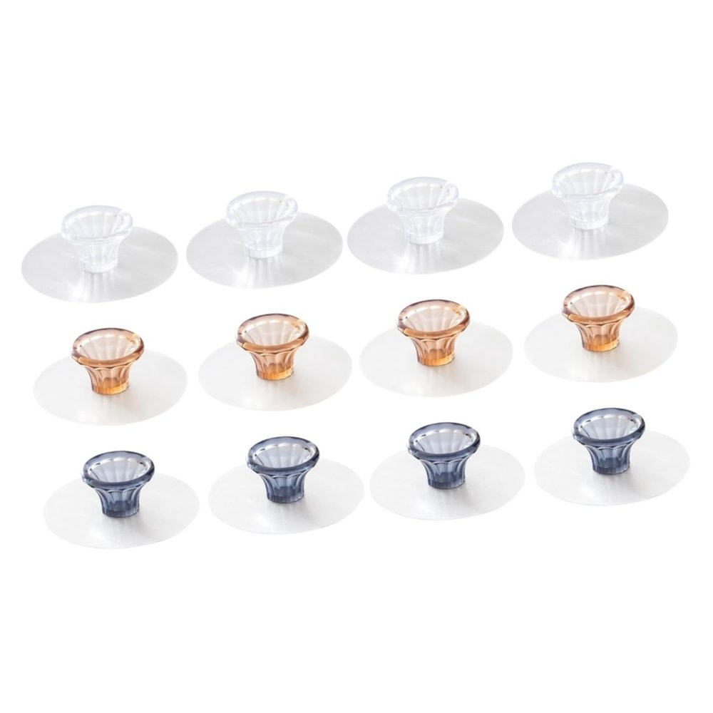 drawer handles and knobs, 12 pcs Knobs Stick-on Self Self- Kitchen Push with Needed Drill Free Sticker Acrylic Crystal Pull Door Cabinet Clear Hook Towel Bathroom Punching Dresser ( Color : X5pcs , Si