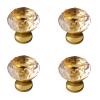CETEOR Drawer Handles and knobs, 4 Pack Rose Gold Cabinet Knob Glass Drawer Wardrobe Door Crystal Handle Gold (Color : Gold) view 1
