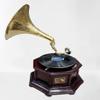 DirectNine Basics Beautiful Antique Style Gramophone, Phonograph New Working - Record Player Antique Style - Handmade Gramophone - Nice Gift Idea and Home Decor, Brass & Brown view 3