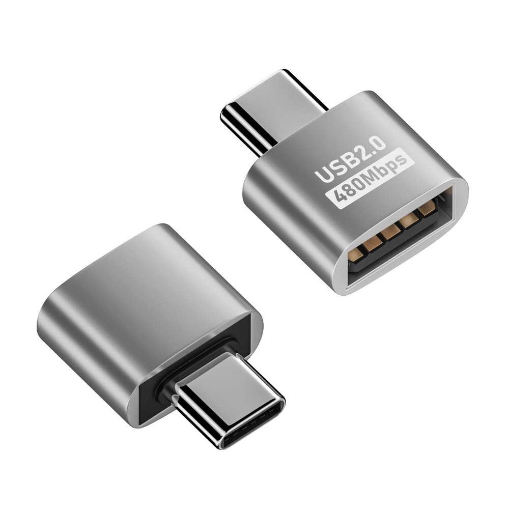 1/2 USB to Type C Adapter - USB Type C Converter, USB to C Adapter | Zinc Alloy Metal USB Adapter, High Speed Data Transfer Male to USB 3.0 Female Adapter for Smart Phone and Tablet