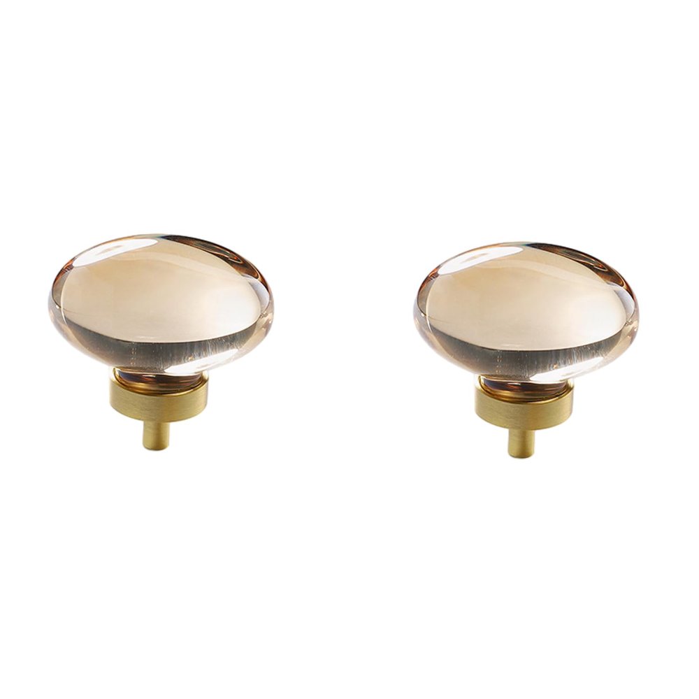 CETEOR Drawer Handles and knobs, 6 Pack Dove Egg Crystal Handle Golden Wardrobe Door Brass Knob Drawer Pure Copper Handle Cube-Transparent (Color : Pigeon Eggs Champagne Gold)