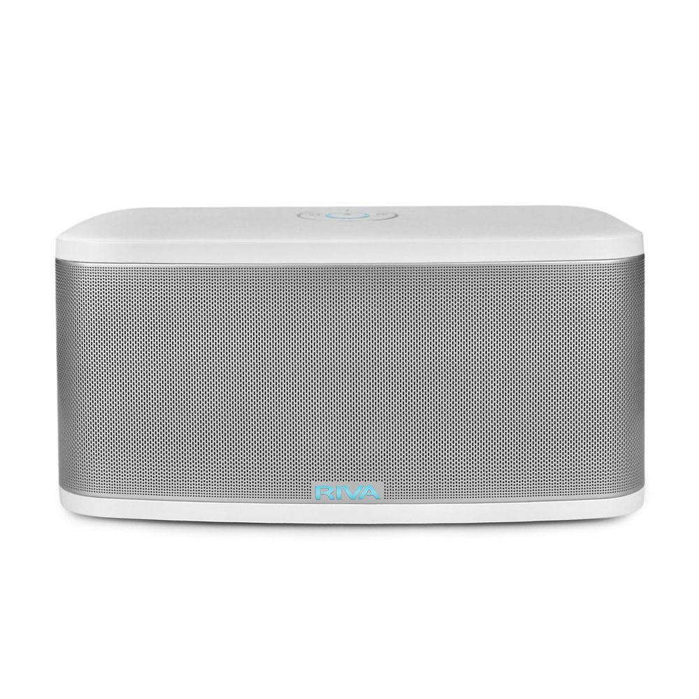 RIVA Upgraded Stadium Wi-Fi Bluetooth Smart Hi-Fi Speaker with Alexa Built-in, 10 Drivers, 200W, Multiroom Music, Supports Airplay 2, Spotify Streaming, Optical, USB and Aux-in Connectivity (White)