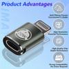 USB C to Lightning Adapter 20W PD Fast Charging Data Transfer, [2 Pack] USB C Female to Lightning Male Adapter Supports for iPhone 14/13/12/11/XS/XR, iPad/iPod/AirPods, Not for OTG(Dark Green, 2Pcs) view 3