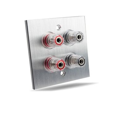 NPQPNAFC Speaker Connector Speaker Accessories Audio Speaker Cable Accessories Pure Copper Binding Post Terminal Block Box 86mm Speakers with Banana Plugs Speaker (Color : Silver, Size : 4 Positio)