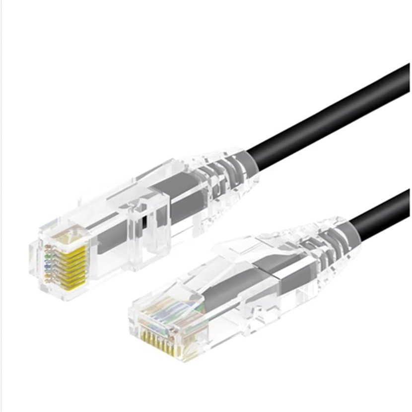 TEMKIN Extremely Thin Soft Network Cable Multi-Stranded Gigabit Category 6 Patch Cable CAT6 high-Speed Thin Cable Network broadband Cable Black (30m) Cables