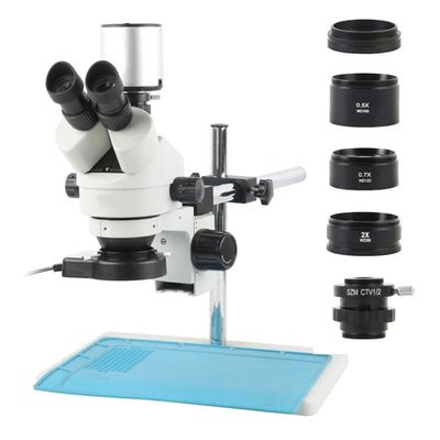 ZTBH Microscope Accessories Kit Autofocus IMX334 4K HDMI USB Measuring Stereo Trinocular Microscope Electronic Digital Video Camera Phone Repair Tool Kit Microscope Slides (Color : Black, Size : F)