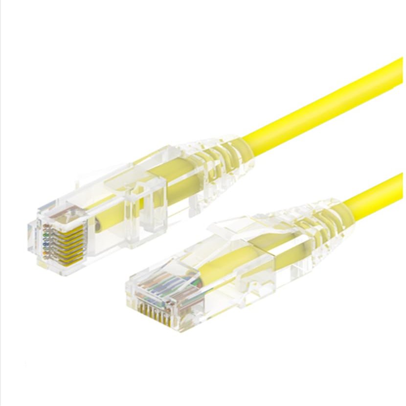 TEMKIN Extremely Thin Soft Network Cable Multi-Strand Gigabit Category 6 Patch Cable CAT6 high Speed Thin Cable Network broadband Cable Yellow (1m) Cables