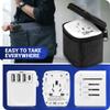 Universal International Travel Power Adapter W/High Speed 2.4A USB, 3.0A Type-C Wall Charger, European Adapter, Worldwide AC Outlet Plugs Adapters for Europe, UK, US, AU, Asia (White) view 3