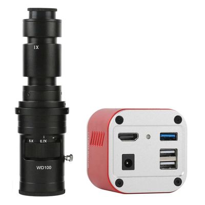 Microscope Accessories Kit 4K 1080P 8MP HDMI USB Industrial Microscope Measuring Camera U Disk Storage Video Recorder For Phone IC Observe Soldering Repair Microscope Slides ( Color : With 500x lens )
