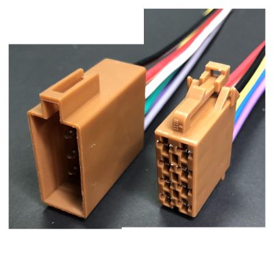 Buxns Dj7082-3.5 Car CD 8p Female to Male Harness Connector 8/16 Pin Car Radio 962191-1 Wire Length 15cm(8p Strip line,1sets)