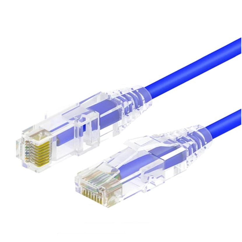 TEMKIN Extremely Thin Soft Network Cable Multi-Stranded Gigabit Category 6 Patch Cable CAT6 high-Speed Thin Cable Network broadband Cable Blue (10m) Cables