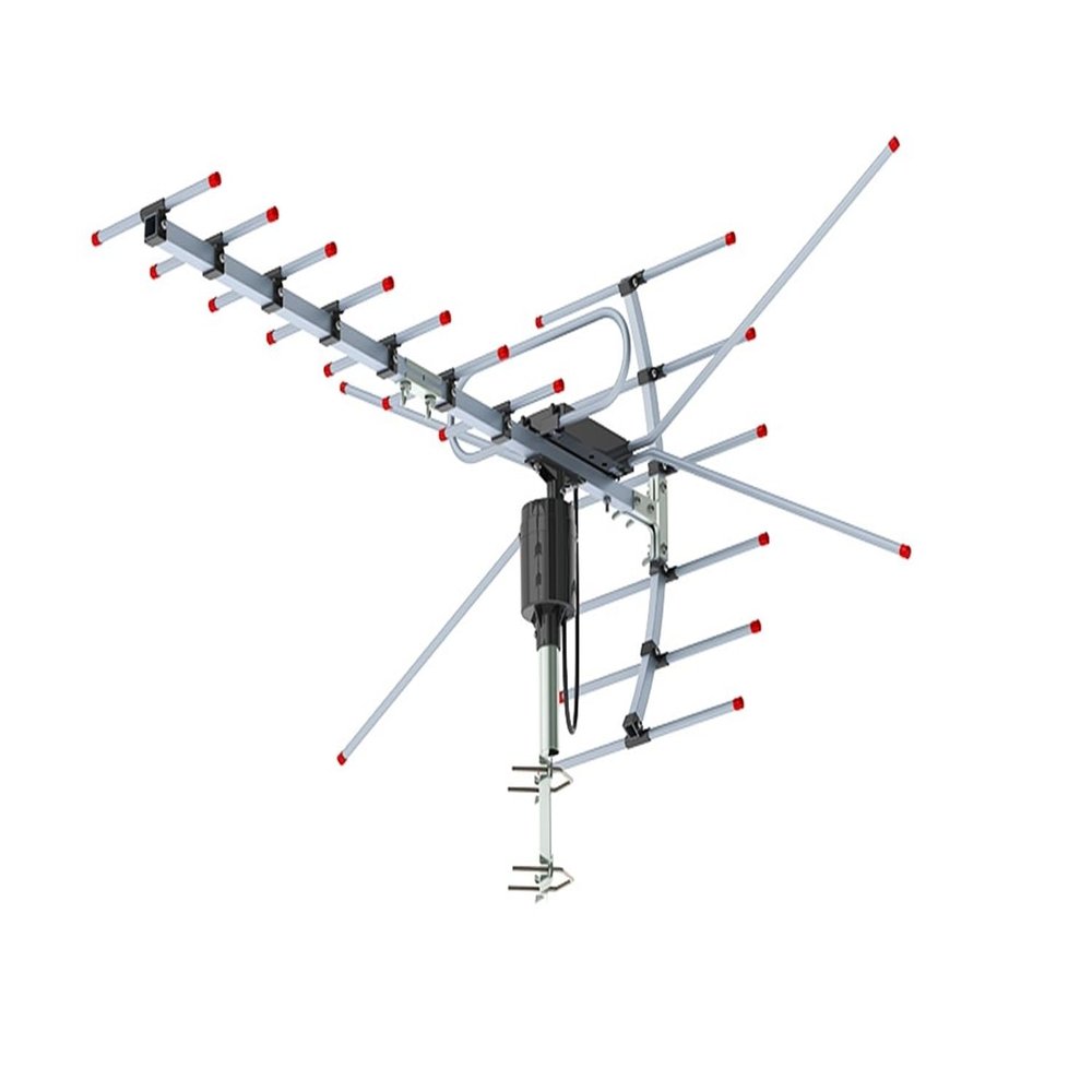360 Rotation Outdoor Antenna, 110 Mile Reception TV Antenna, Black, TA-001, 15-22dB Gain