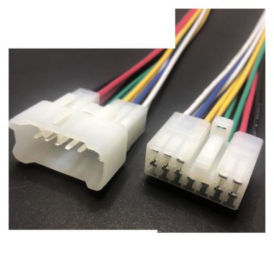 Buxns Dj7061a-2.3 Car Harness Connector 6/8 / 10/12 Pin CD Audio Power Mg620153 Cable Male Female Butt Socket Wire Length 15cm(12p Strip line,5sets)