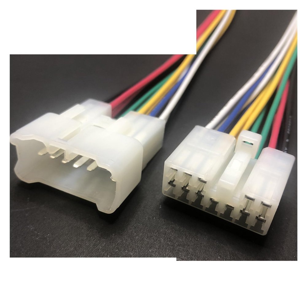 Buxns Dj7061a-2.3 Car Harness Connector 6/8 / 10/12 Pin CD Audio Power Mg620153 Cable Male Female Butt Socket Wire Length 15cm(12p Strip line,5sets)