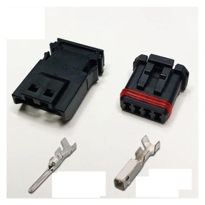 Buxns Dj7028-1.2 Car Small Sealed Waterproof 2p3p4p Rearview Mirror Connector Mx19002s51 Sensor Male and Female Socket Sheath(4p,1sets)