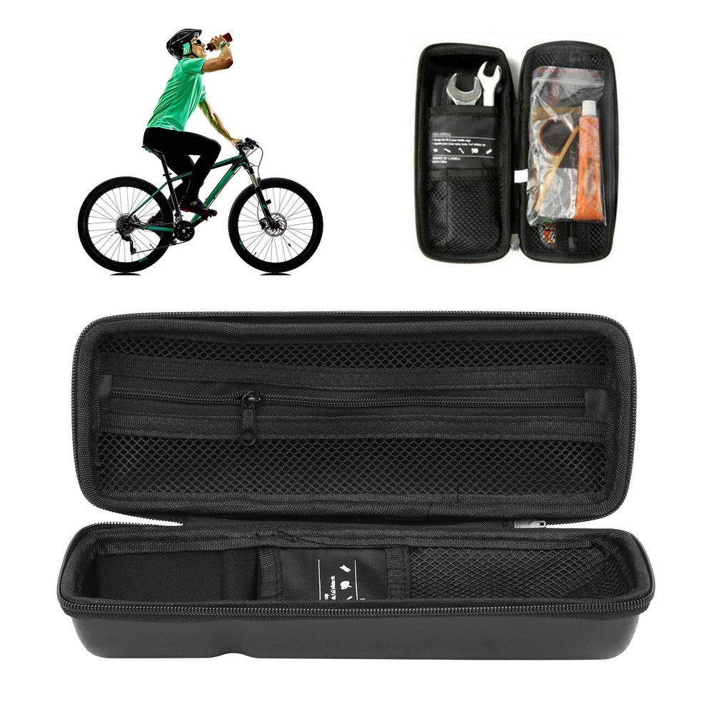 Bike Tool Bag, EVA Bottle Shaped Portable Cycling Bike Bag Bike Tool Kit for All Kinds of with Kettle Rack (Large Black)