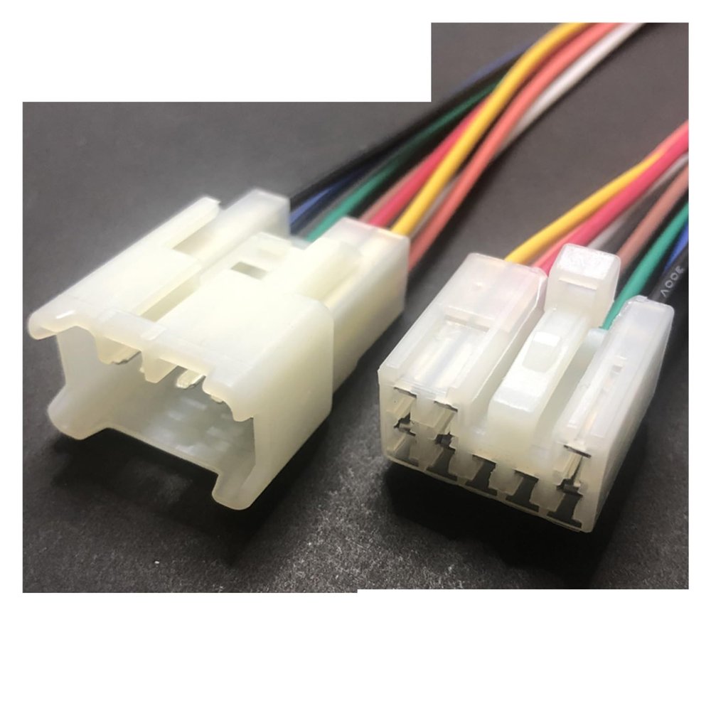 Buxns Dj7061a-2.3 Car Harness Connector 6/8 / 10/12 Pin CD Audio Power Mg620153 Cable Male Female Butt Socket Wire Length 15cm(8p Strip line,1sets)