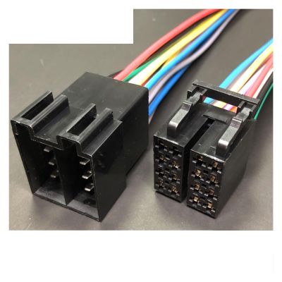 Buxns Dj7082-3.5 Car CD 8p Female to Male Harness Connector 8/16 Pin Car Radio 962191-1 Wire Length 15cm(16p Strip line,5sets)