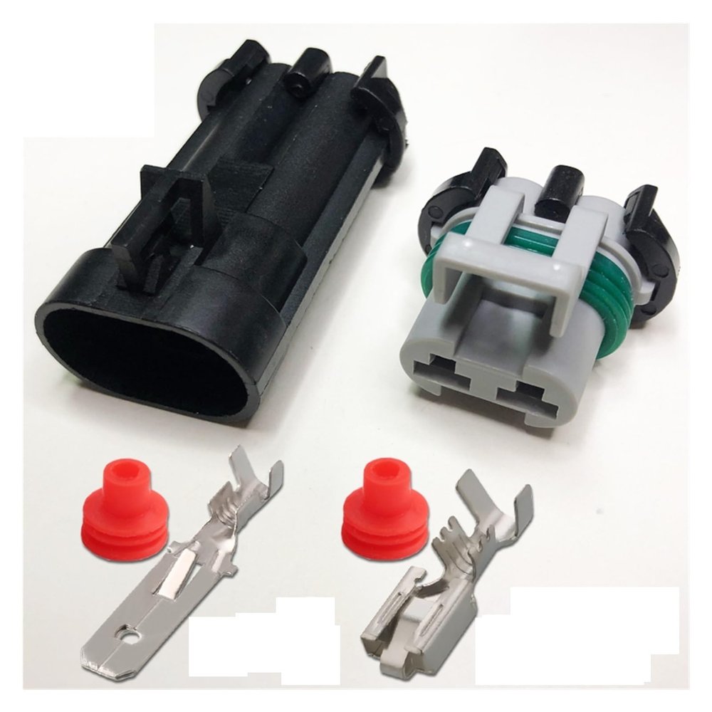 Buxns Dj70282a-6.3 Water Tank Radiator 2/3/ Pin Car Electronic Fan Harness Connector High Current Male and Female Socket Sheath(2p,1sets)