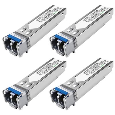 4Pack 1.25G SFP LC Module 1000Base-LX Single-Mode Transceiver (SMF, 1310nm, 20km, DDM) - Compatible with Cisco GLC-LH-SMD, Ubiquiti UniFi, Meraki, Fortinet, Mikrotik, TP-Link, Netgear, Aruba and More