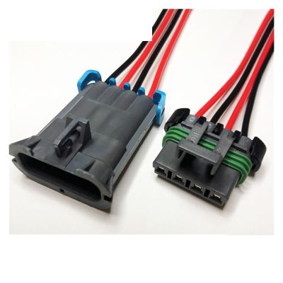 Dj7025w-2.8 Car Electronic Fan 2/3/4/5/6/ Pin Blower Control Connector 15300027 Harness Waterproof Socket Wire Length 15cm(4p Strip line,1sets)