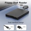 Yaeonku Floppy Disk Reader,External Floppy Drive, 3.5" USB &Type C Floppy Disk Reader Portable 1.44 MB FDD for PC, Laptop and Desktop Compatible with Windows 2000/XP/Vista/7/8/10/11 view 4