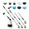 Rechargeable Electric Spin Scrubber Cleaning Brush Set - 2 Speeds Cordless Shower Scrubber with 7 Replaceable Heads, Effortless Floor Tile Ceiling Wall Glass Cleaning, Perfect for Home, Bathroom, Car view 1