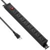 JUNNUJ 20 Amp Power Strip Surge Protector 4800J, Heavy Duty 8 Outlet Metal Multi Angle Mount, 20A Garage Power Strip Shop 6-20R T-Slot, 5-15P Plug 12 Gauge Extension Cord 10ft for Appliance view 1