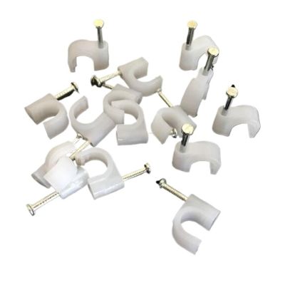 CHATROOM 50pcs 20mm Round Steel Nail Cable Wire Wall Hanging Screw Clips Cable Clips