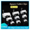 100pcs 4/6/8/9/10/12/14/16MM Plastic Cable Clip Wire Cord Fastener Telephone Line Tie Fixer Organizer Wall Clamp (White) (Size : Flat 10mm 100PCS) view 3