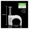 100PCS Circle Nail Clip Wire Management Clamp White Fixing Round Steel Nail Wall Hanging Cable Clips 4/5/6/7/8/9/10/12mm (Size : 10mm 100PCS) view 2