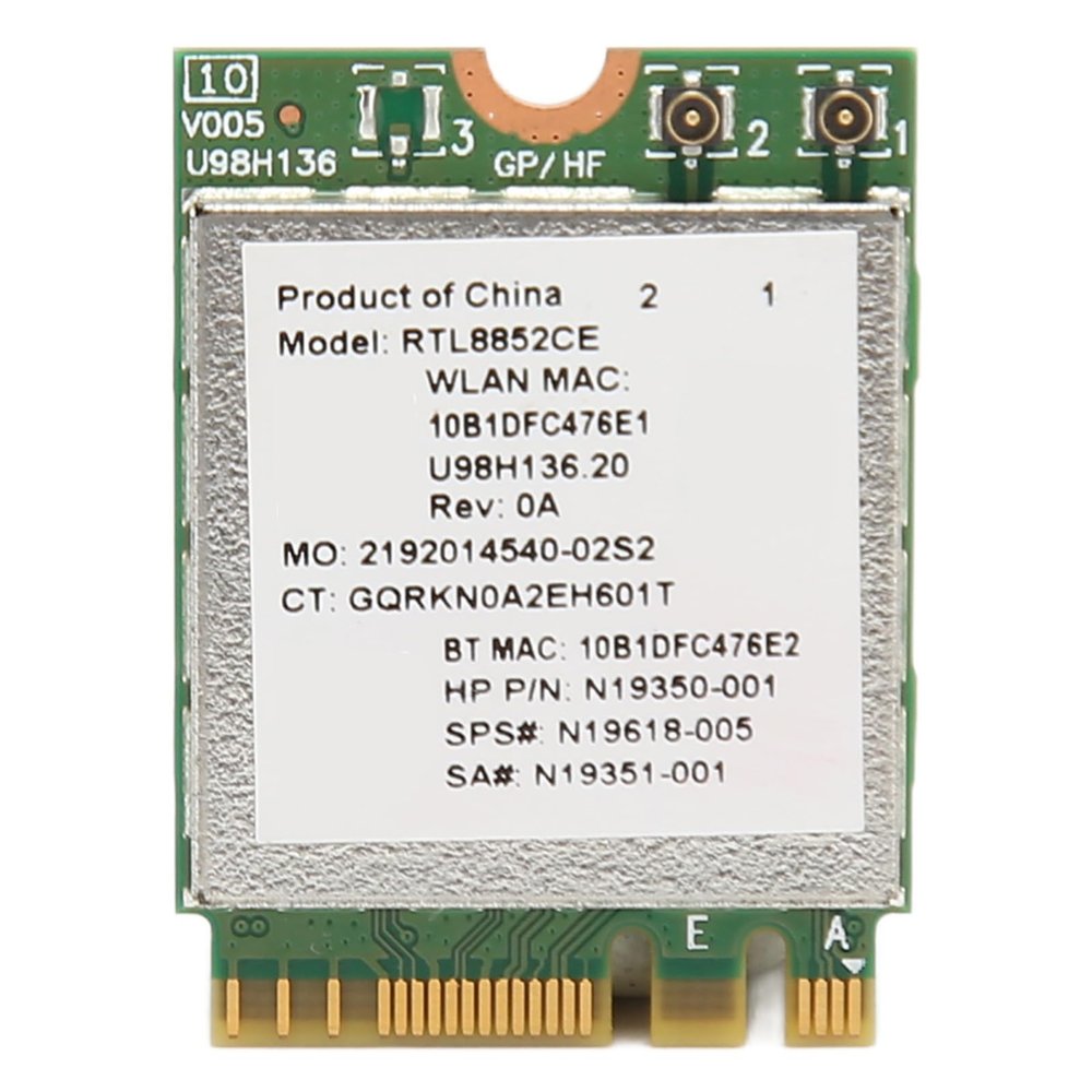 6E Card, Band 5374Mbps Triple Band RTL8852CE Chip, Plug and Play, NGFF (M.2) Material, BT5.3 Supported