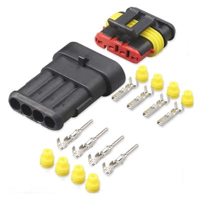 Buxns Dj7021-1.5 Automobile Harness Connector 1p2p3p4p5p6p Motorcycle Lamp Hid Male Female Butt Joint Sealed Waterproof Socket(4p,1sets)